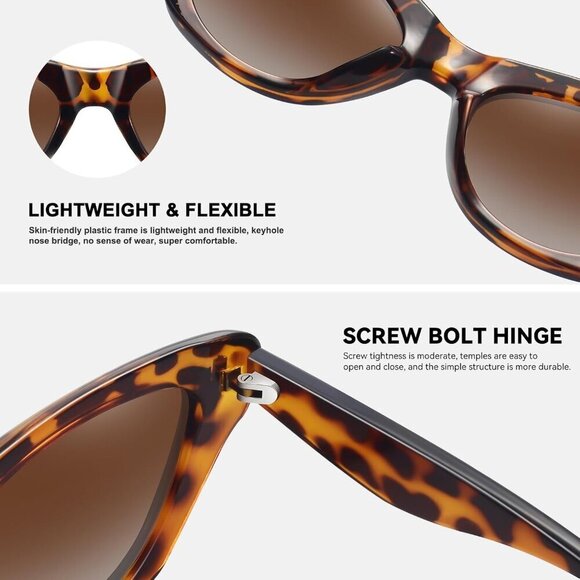 🆕Women Brown Trendy Retro Cat Eye Classic Stylish Shades Designer Sunglasses - Picture 3 of 6